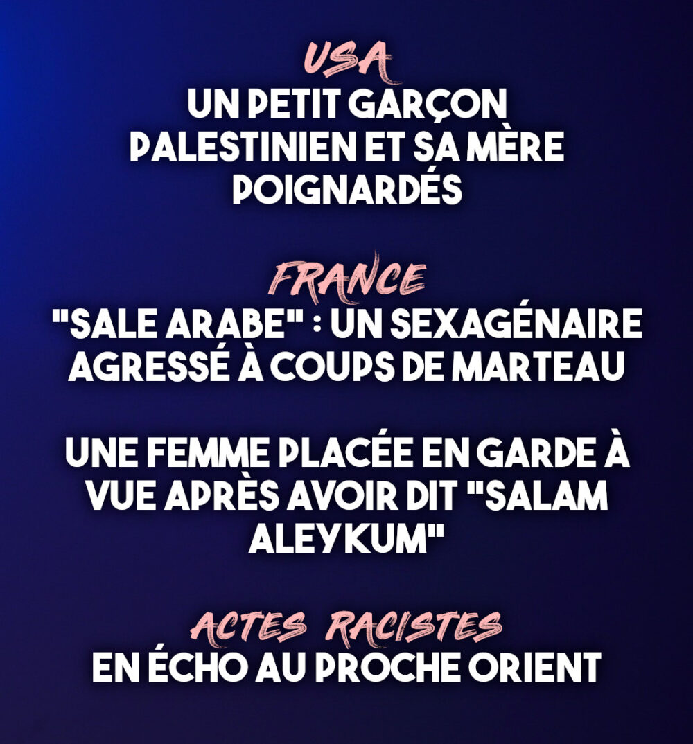 Conflit au Proche Orient : série d’actes racistes anti-arabes