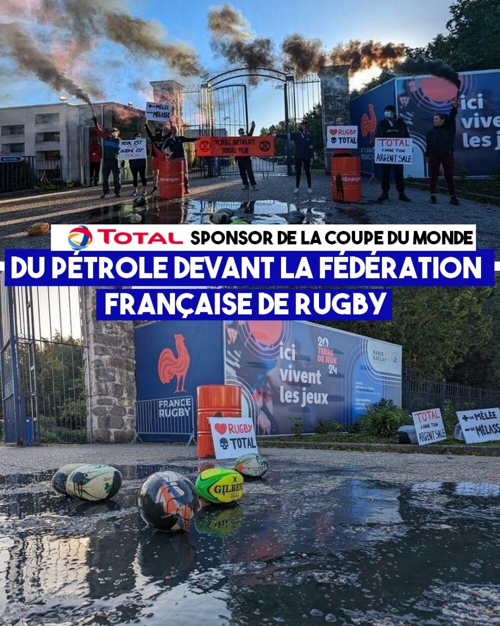 Mondial de rugby : action contre Total, sponsor de la compétition