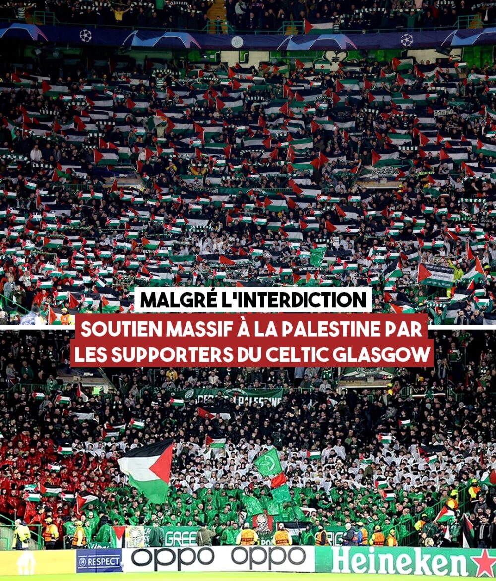 Glasgow : la tribune soutien la Palestine