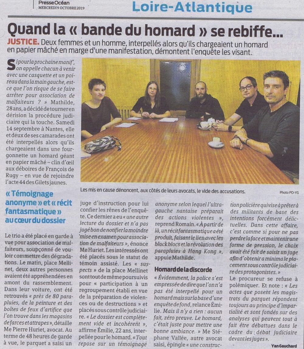 Nantes : des nouvelles de « l’affaire du homard »