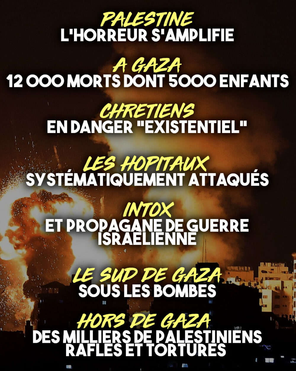 Palestine : l’horreur s’amplifie