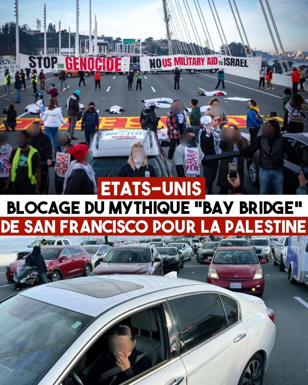 États-Unis : le mythique pont de la baie de San Francisco bloqué pour la Palestine