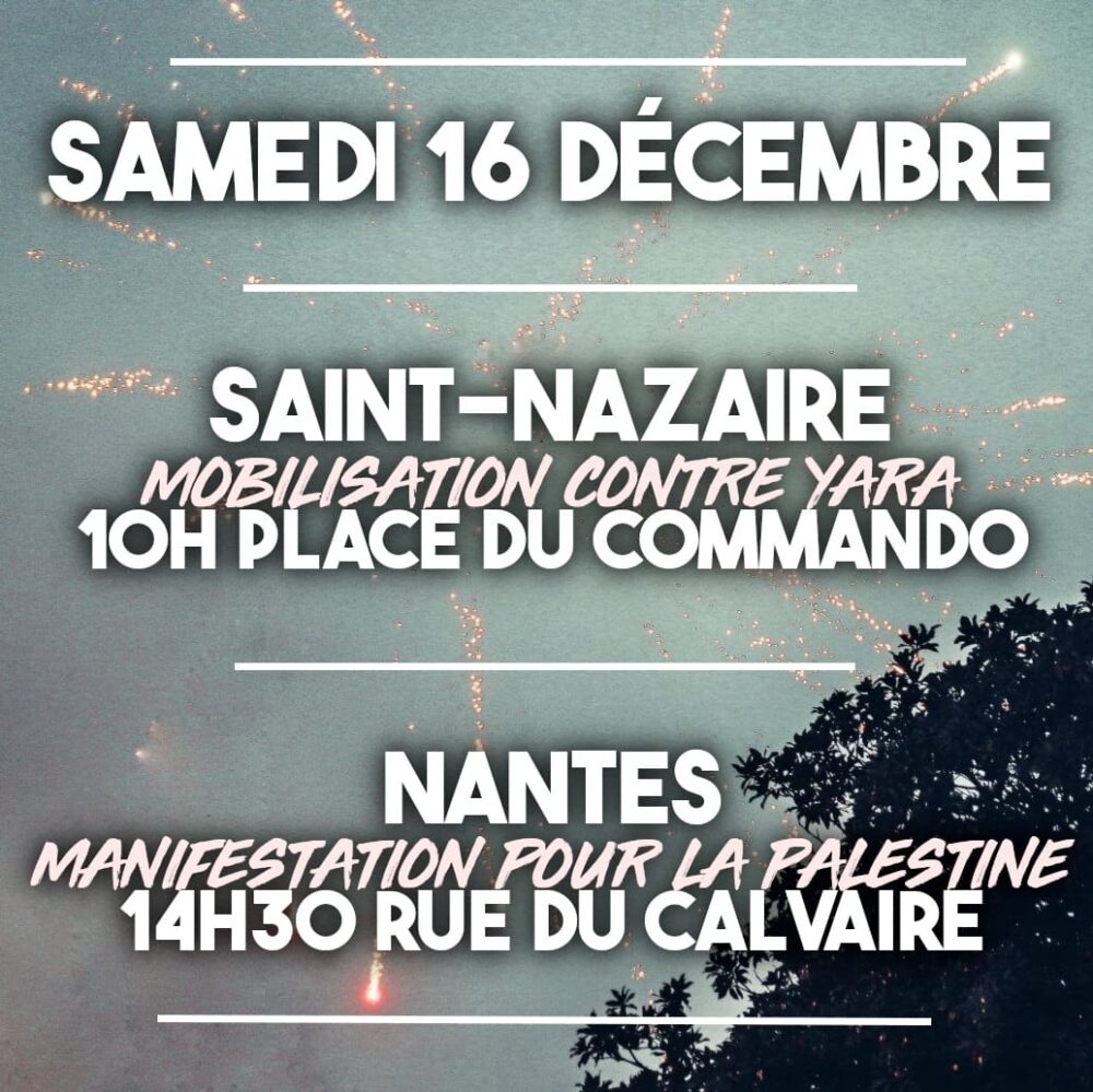 Samedi 16 décembre à Nantes et Saint-Nazaire