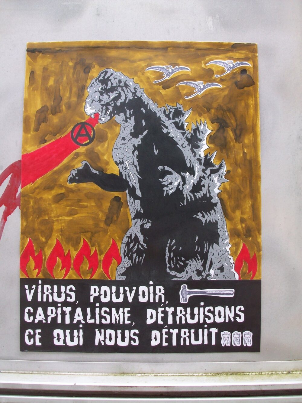 « Virus, pouvoir, capitalisme, détruisons ce qui nous détruit »