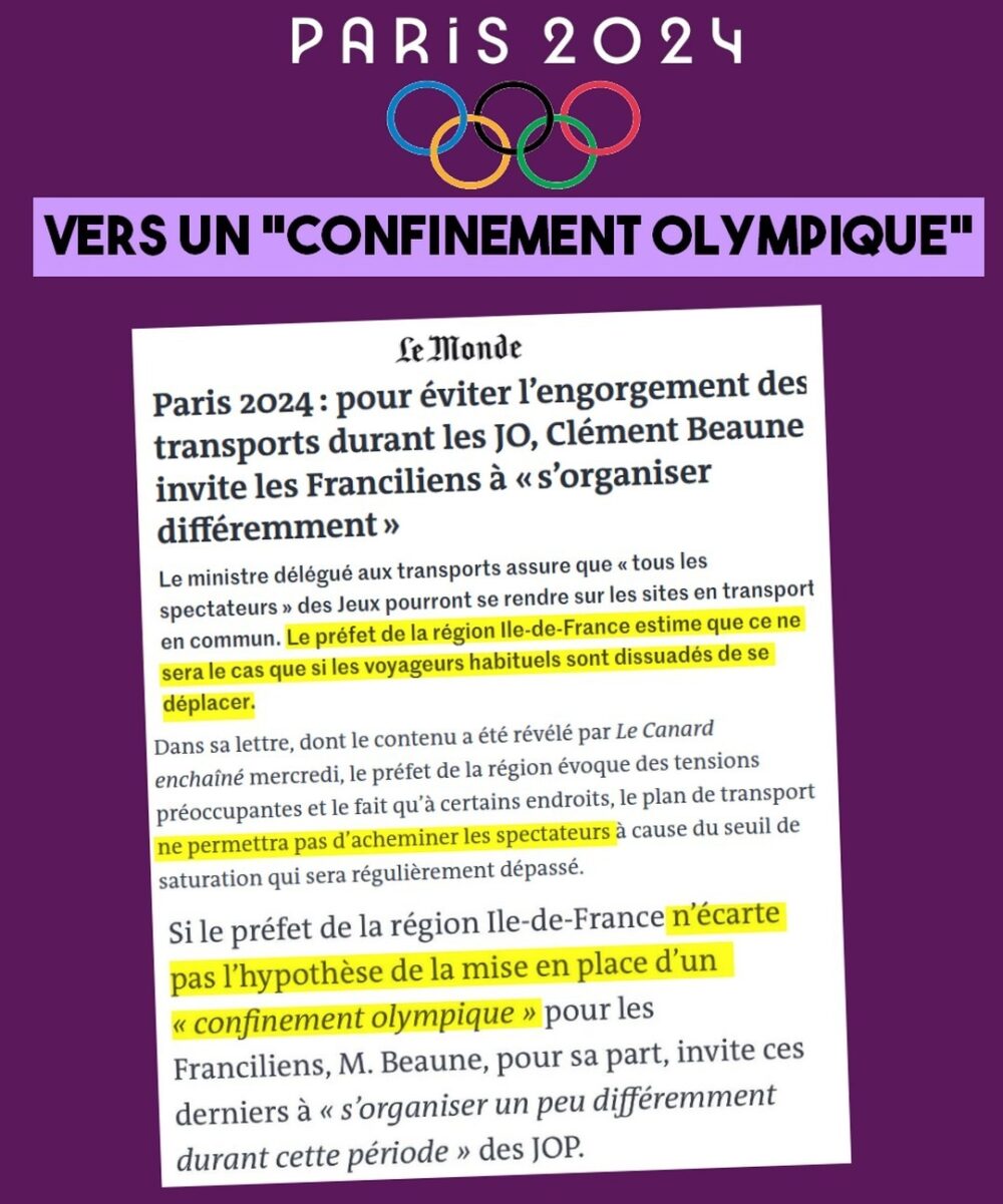 Vers un « confinement olympique »
