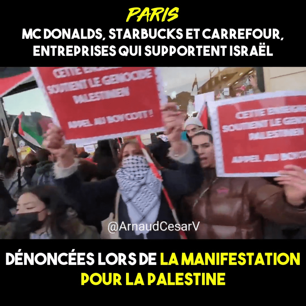 Paris : boycott d’entreprises qui soutiennent Israël