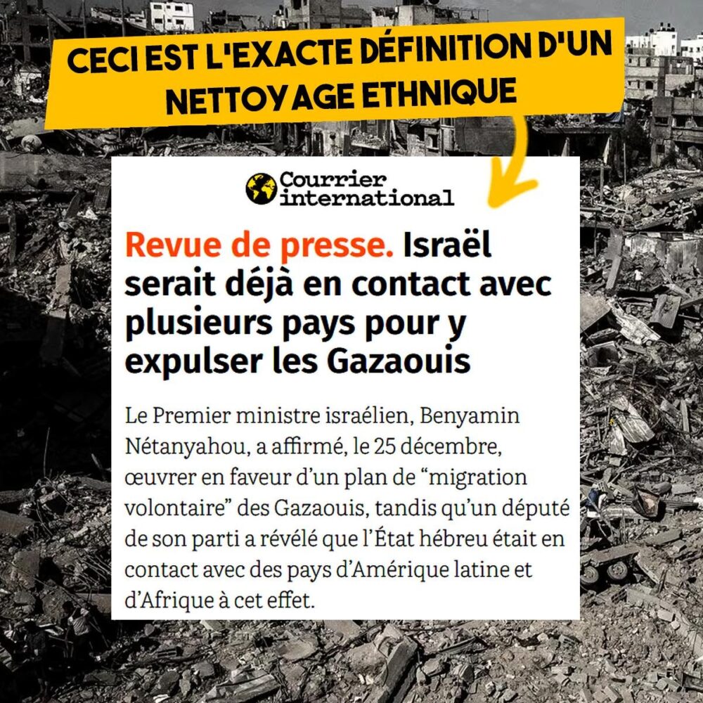 Déplacer la population de Gaza