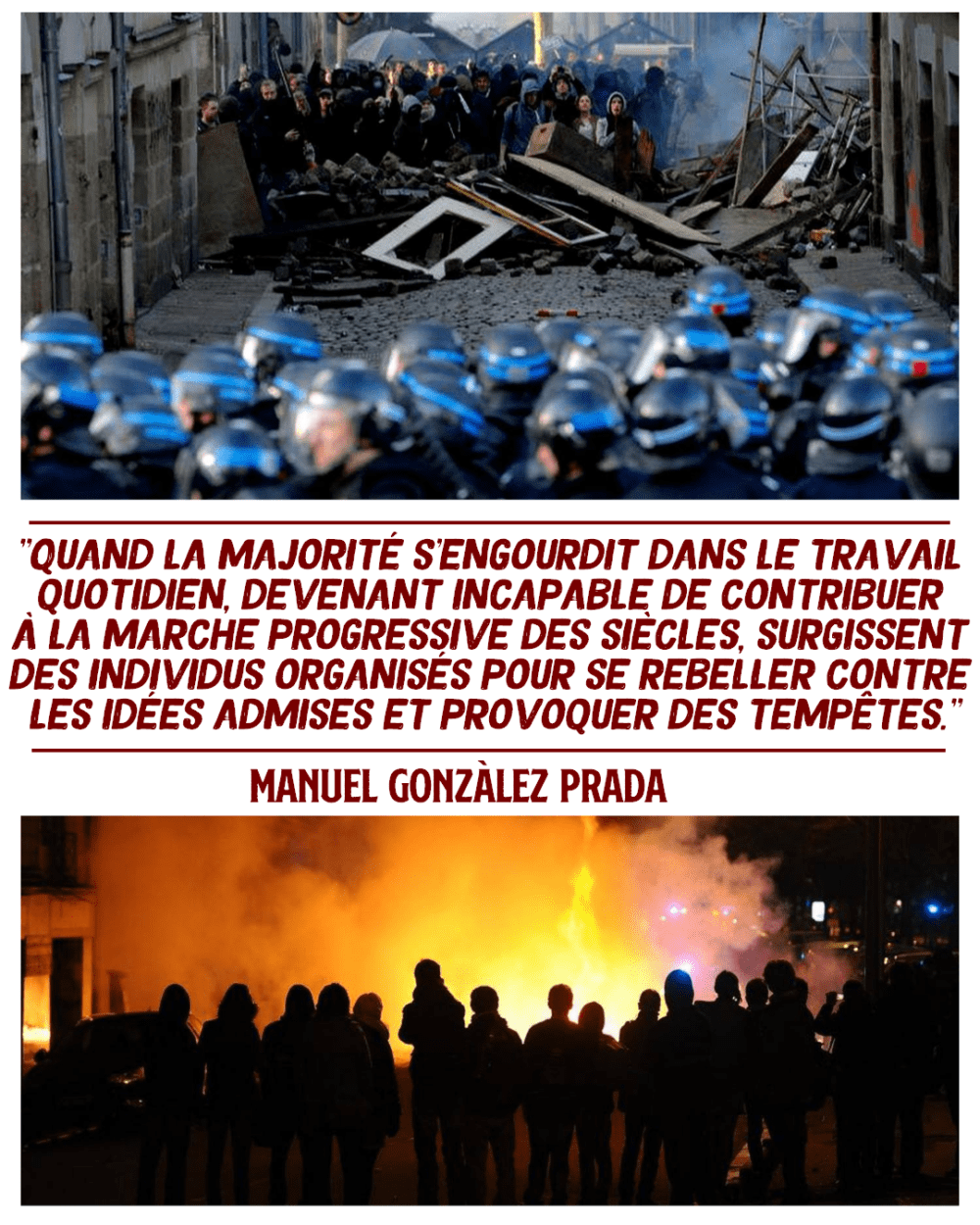 “Avec des âmes d’esclaves ou de tyrans on ne peut aller que vers l’esclavage et la tyrannie”