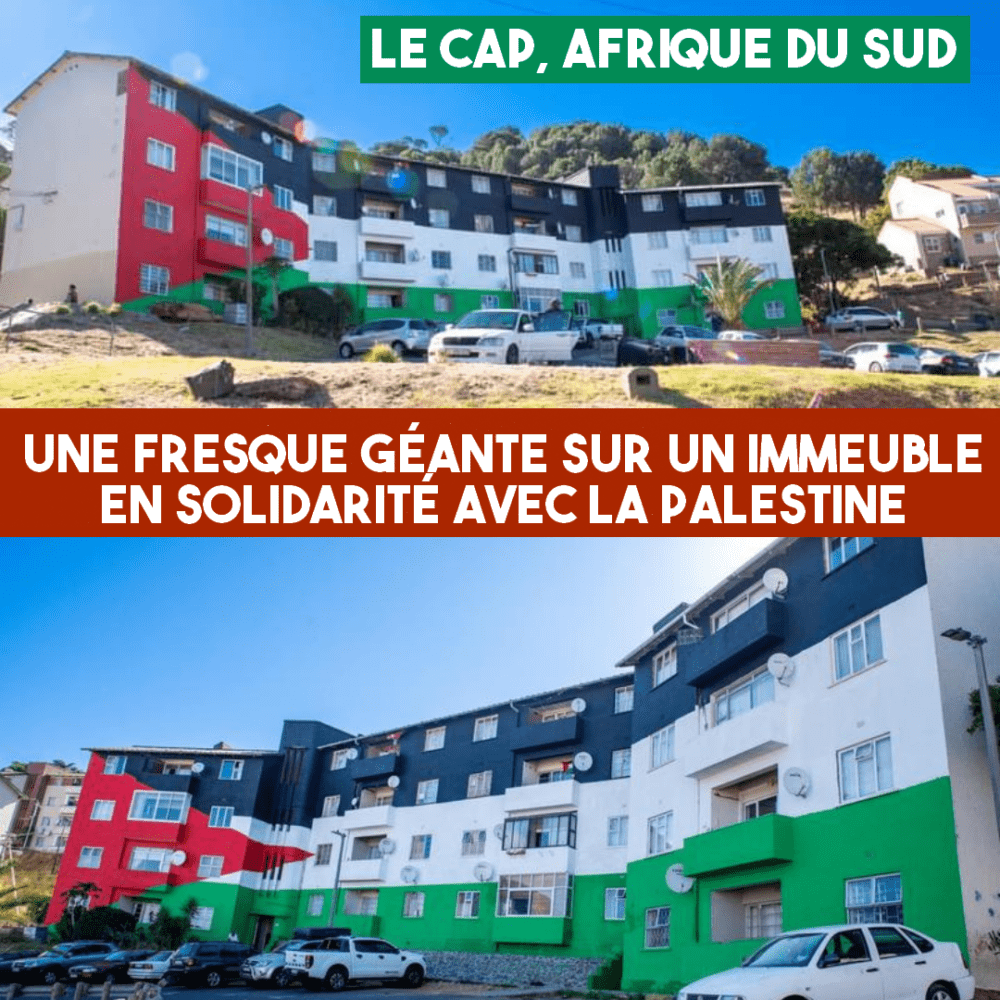 Afrique du Sud : fresque géante sur un immeuble d’un quartier du Cap en solidarité avec la Palestine
