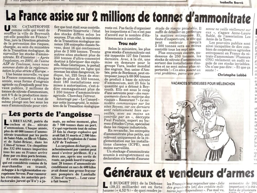 2 Millions de tonnes de nitrates d’ammonium par an en France