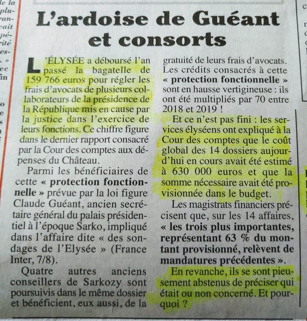 L’argent public pour payer les frais de justice de Claude Guéant