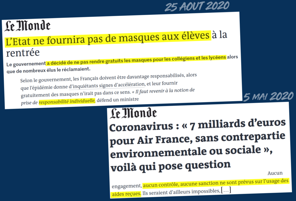 Rentrée scolaire : des milliards aux patrons mais pas de masques pour les écoliers