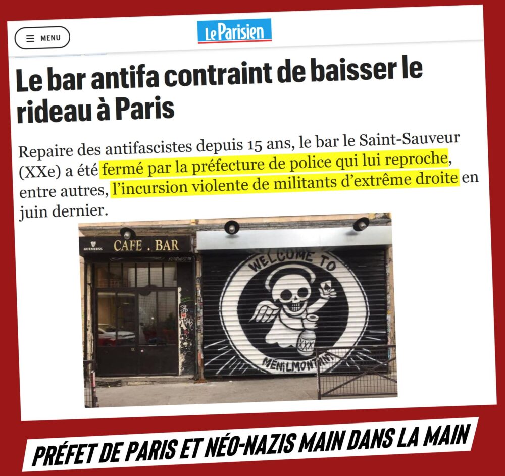 Paris : la préfecture et l’extrême droite main dans la main