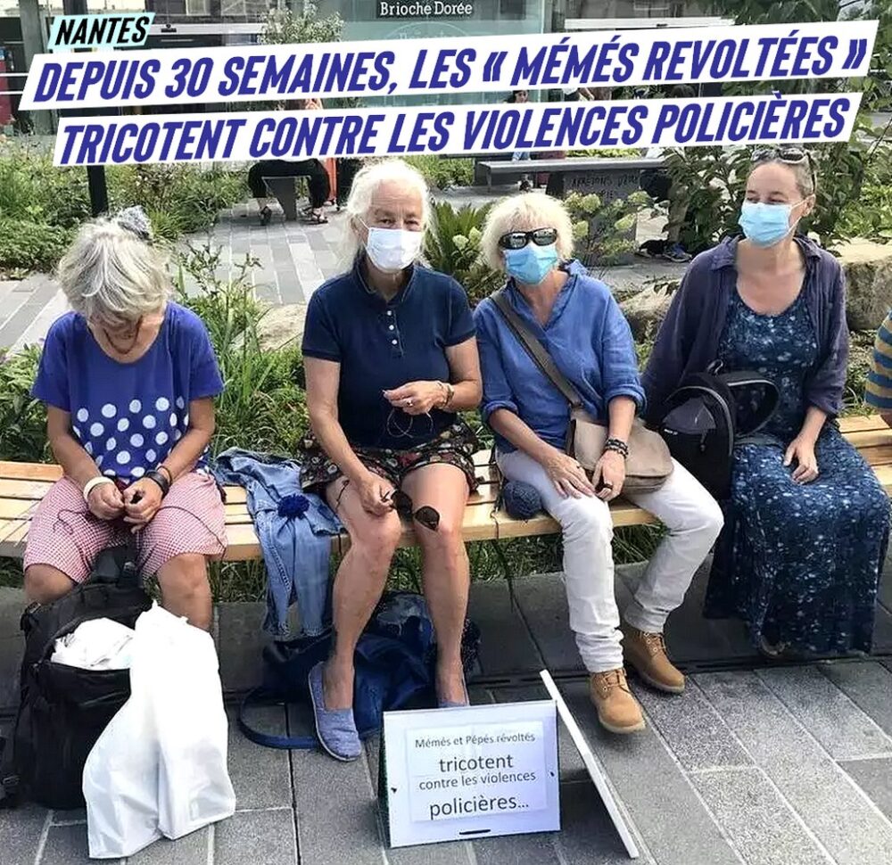 Depuis 30 semaines, les « mémés révoltées » tricotent contre les violences policières