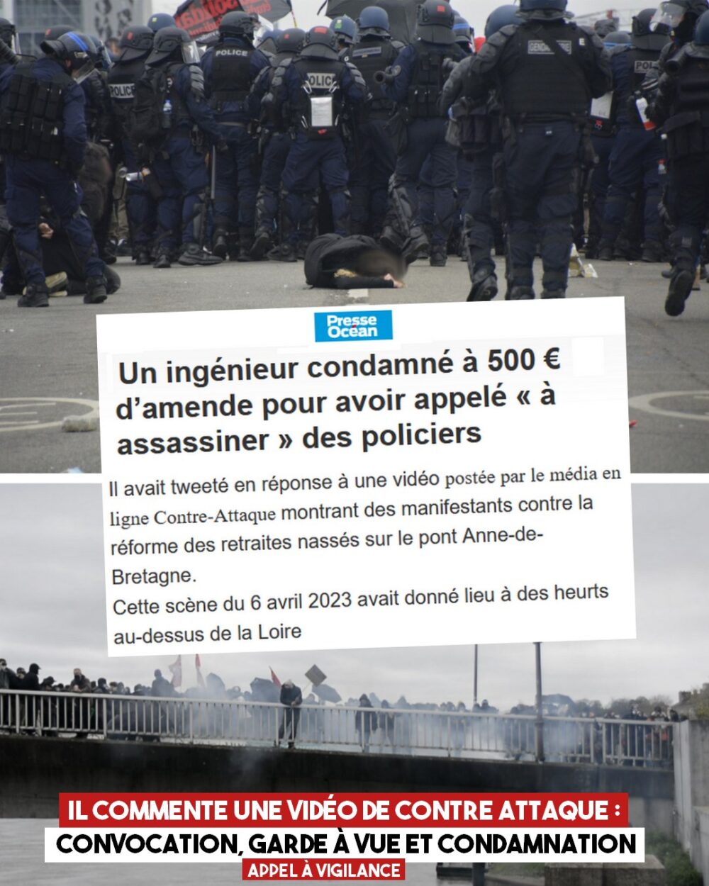 Après des violences policières : enquête, garde à vue et condamnation pour un commentaire