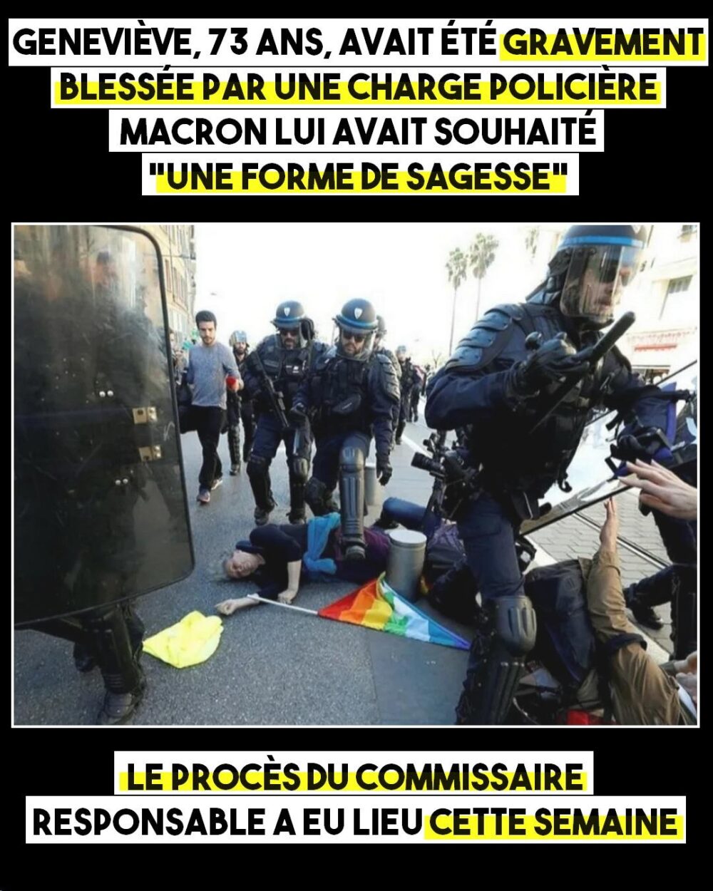 Geneviève Legay, gravement blessée par la police niçoise : un procès 5 ans après
