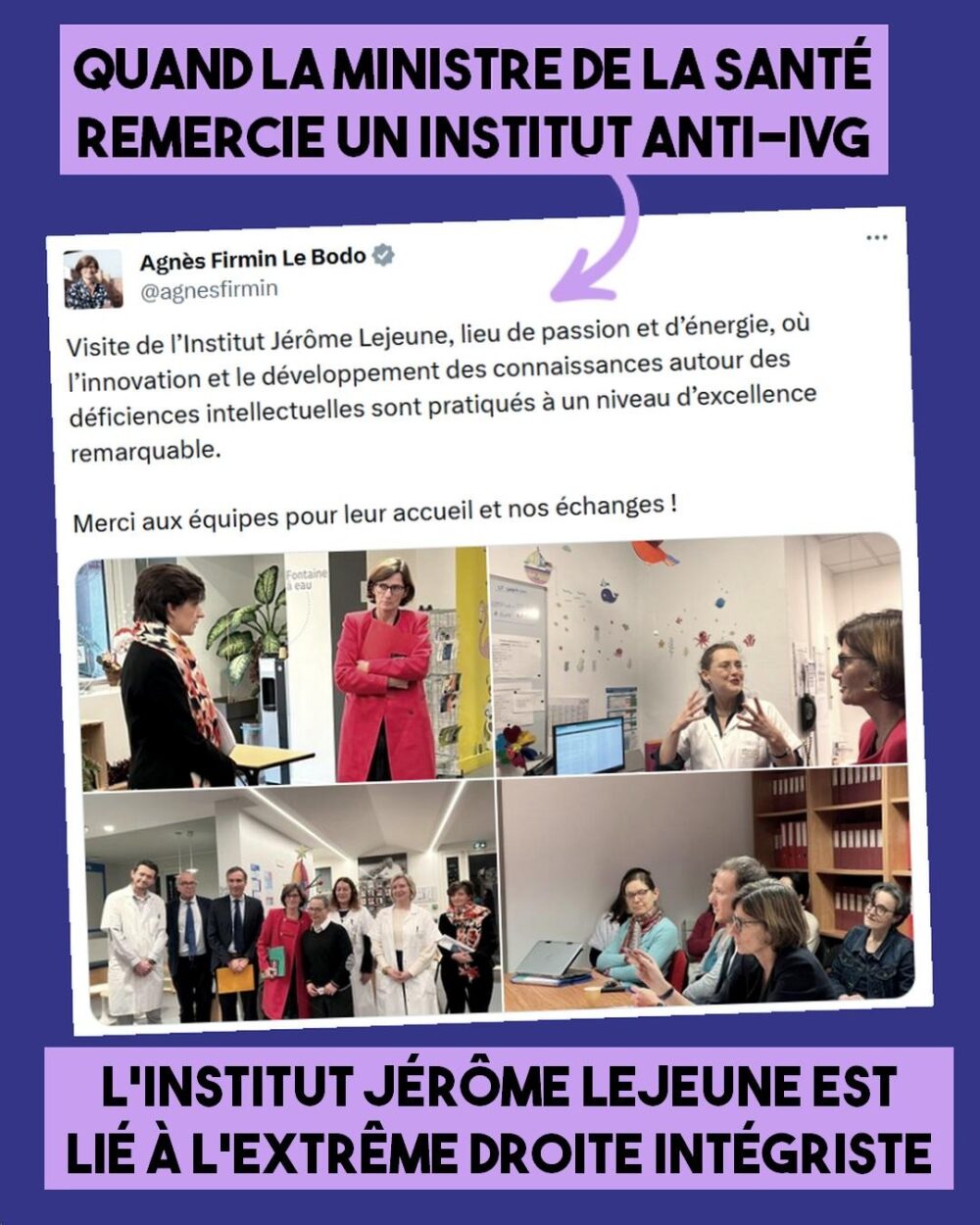 Quand la ministre de la santé rend visite et remercie un institut anti-IVG lié à l’extrême droite