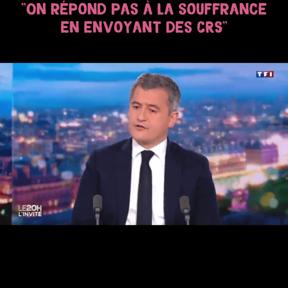 «On répond pas à la souffrance en envoyant des CRS» ose Gérald Darmanin