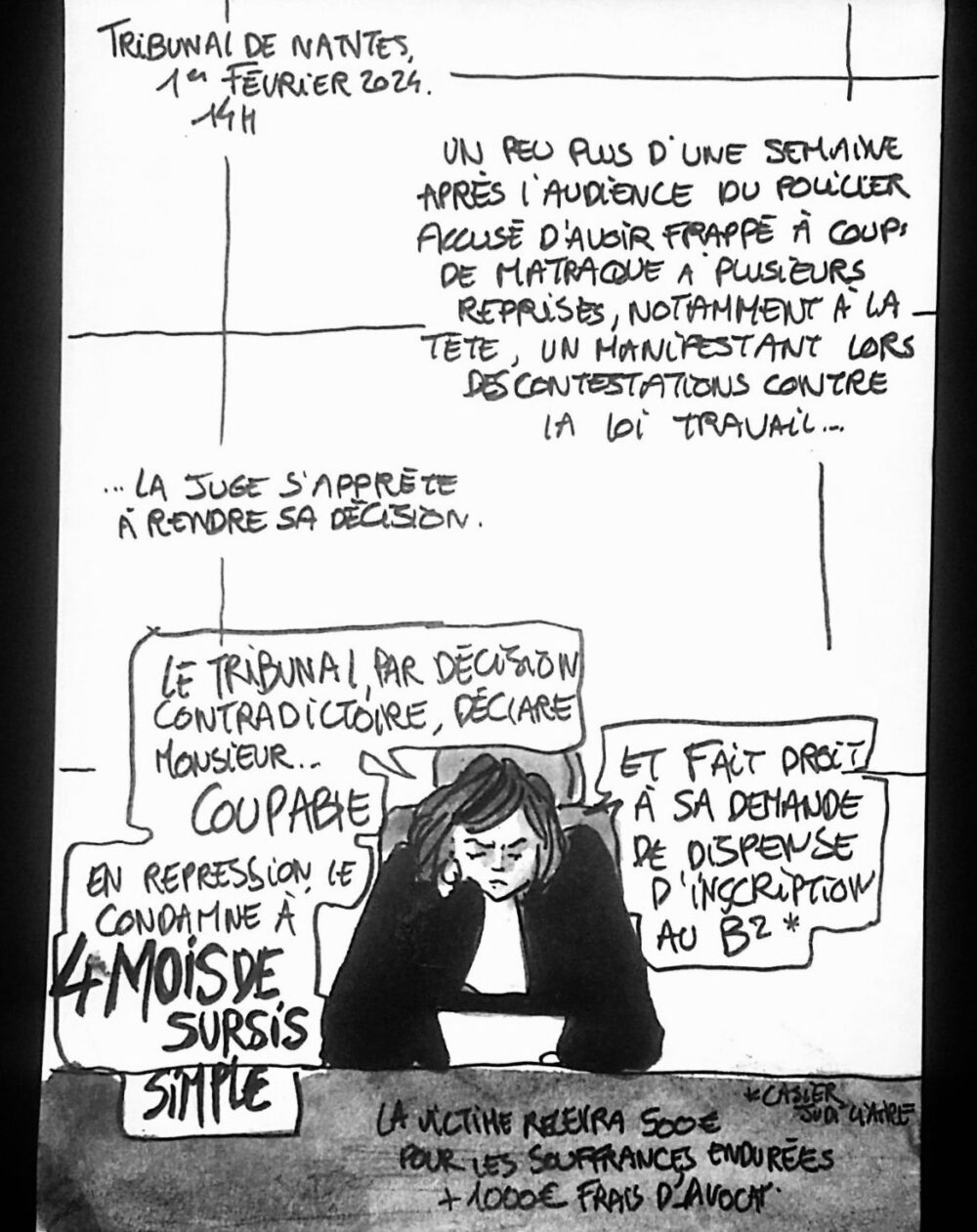 8 ans après : un policier condamné à une peine symbolique pour des violences commises sur un manifestant
