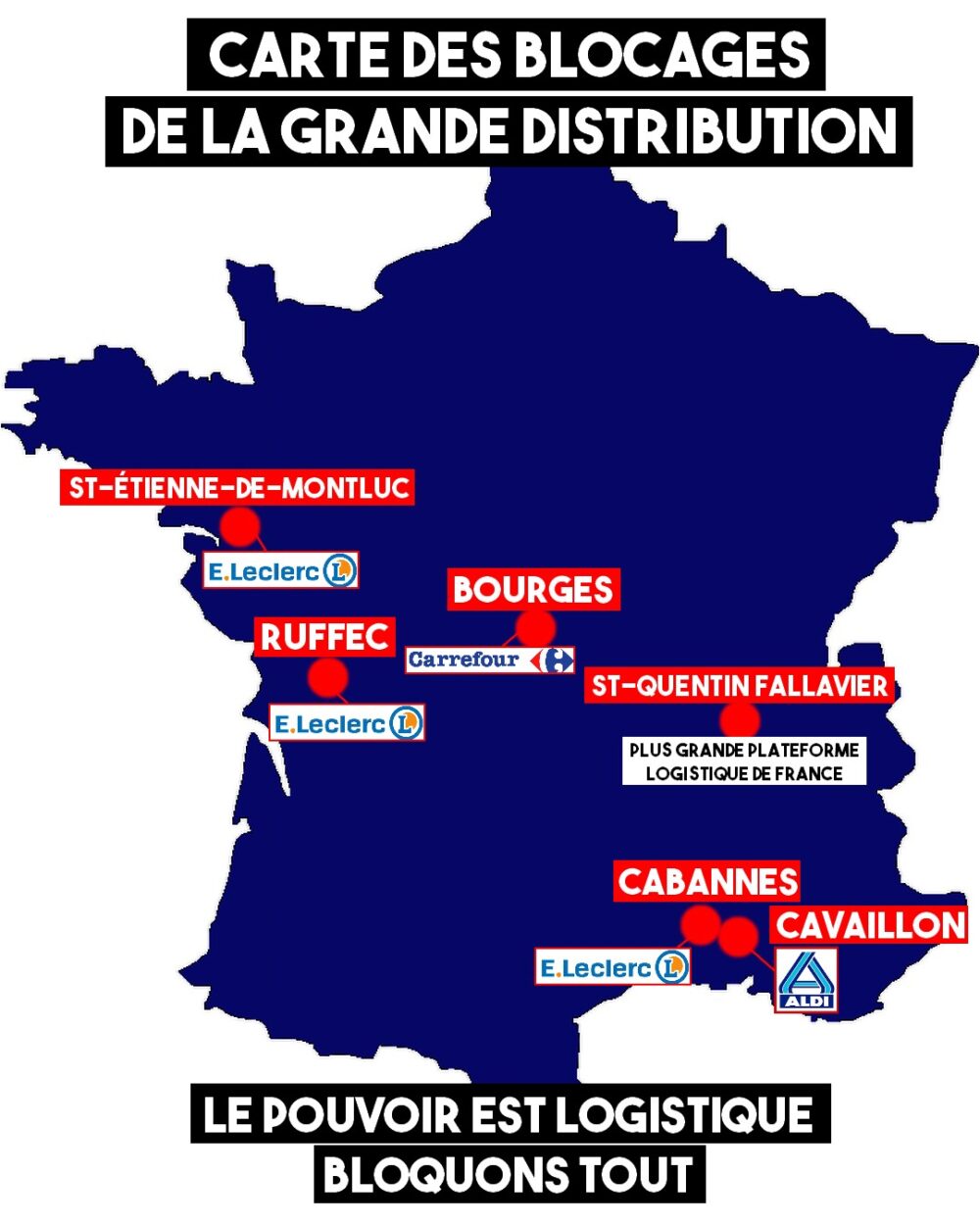 Grande distribution : la carte des blocages