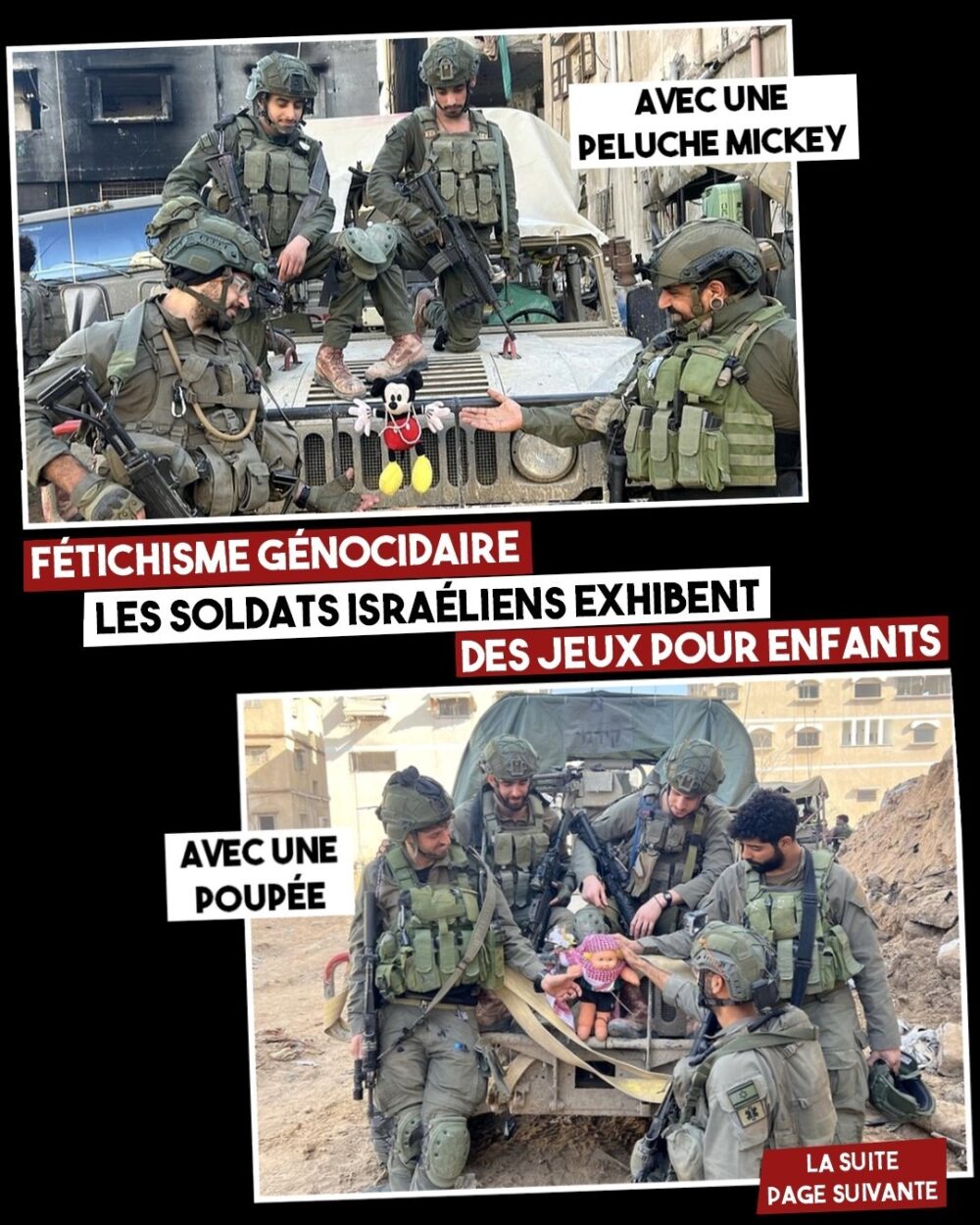Fétichisme génocidaire : quand les soldats israéliens exhibent des poupées