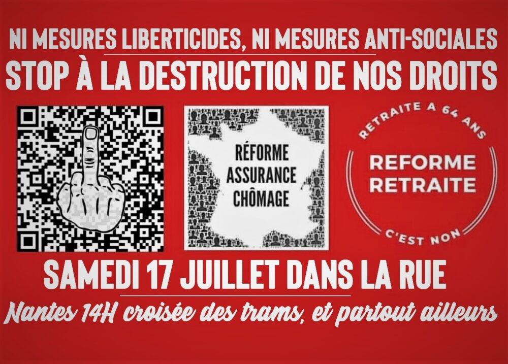 17 Juillet : ni mesures liberticides, ni mesures anti-sociales