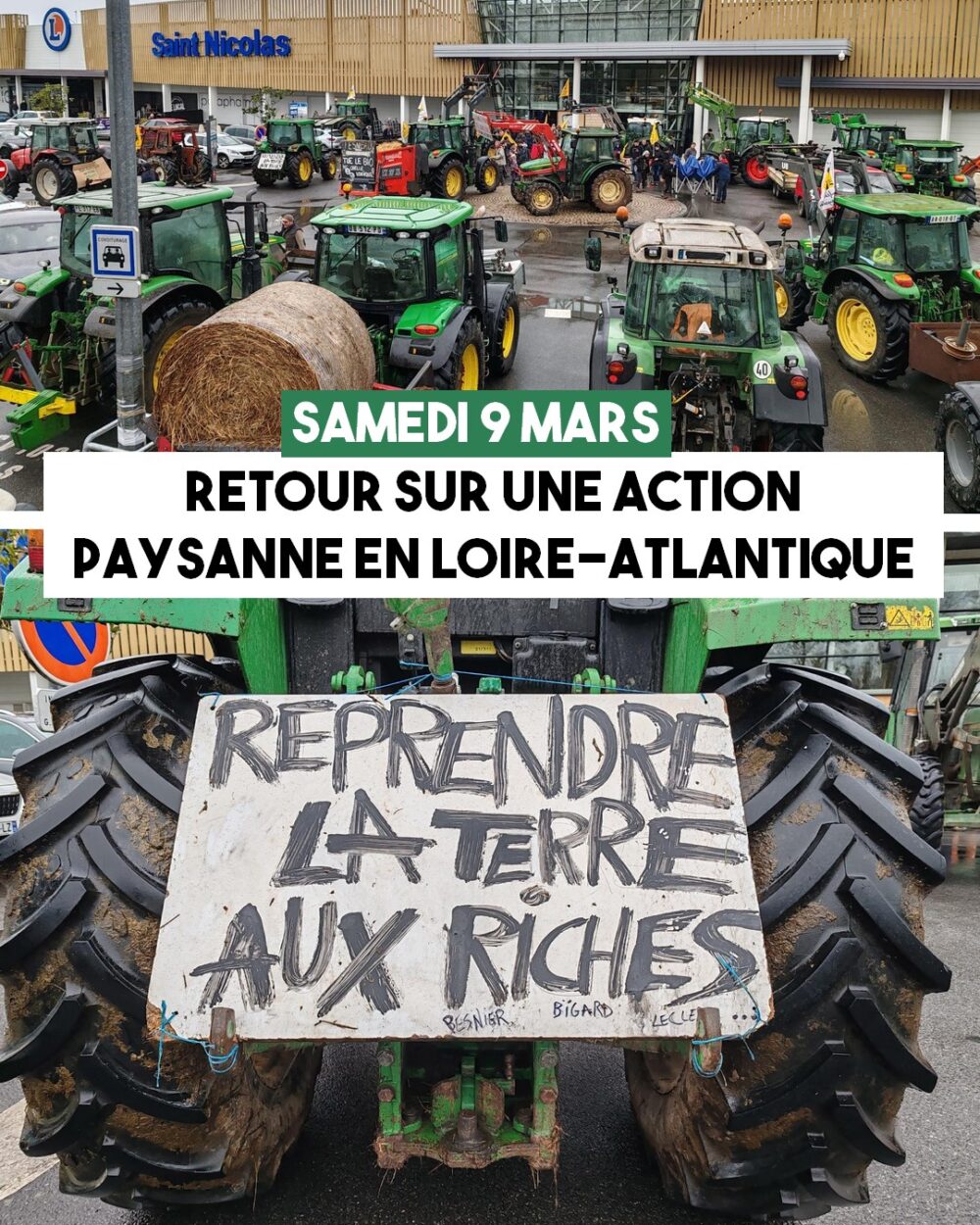 9 Mars : action paysanne dans un Leclerc de l’ouest