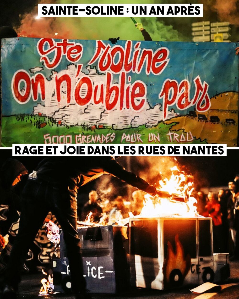 Un an après Sainte-Soline : solidarité, colère et joie dans les rues de Nantes