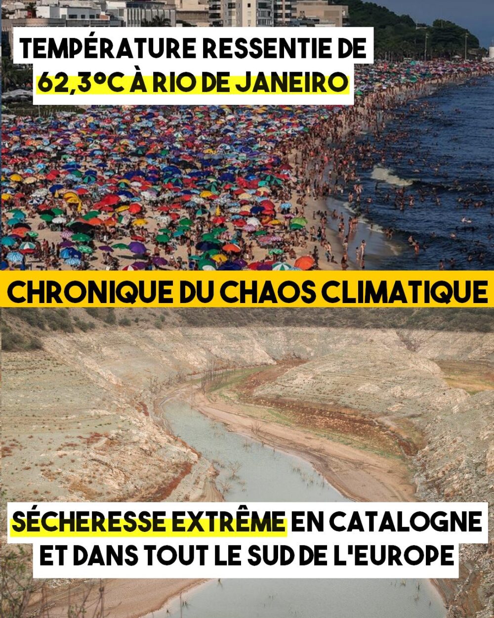 Chaos climatique : chaleur insoutenable à Rio, sécheresse dans le sud de l’Europe