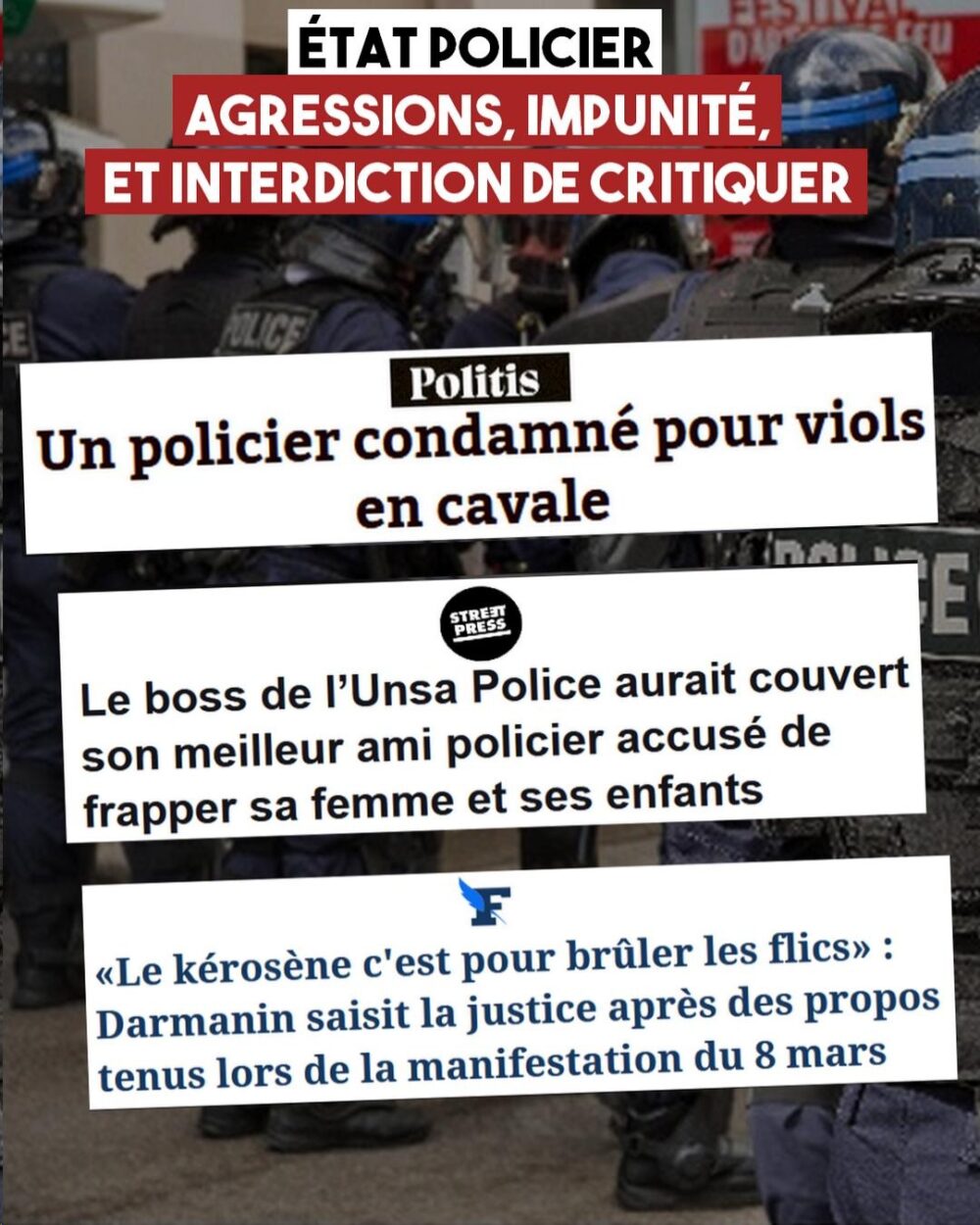 L’État policier est un violeur à l’égo fragile