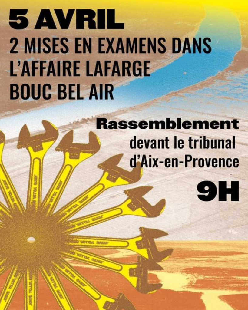 Désarmement de Lafarge-Holcim : Rassemblement le 5 avril devant le tribunal d’Aix-en-Provence