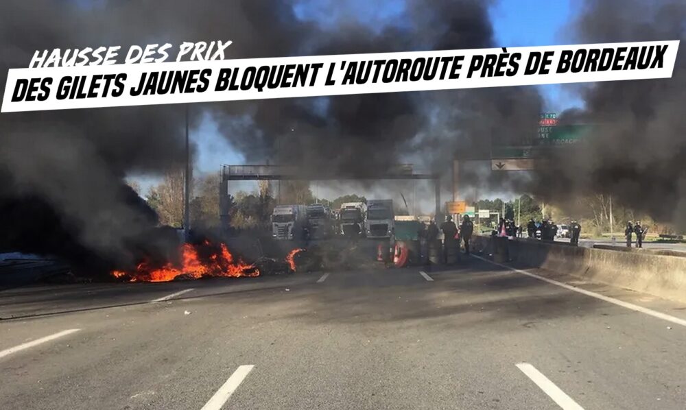 Une barricade en flamme sur l'autoroute A63