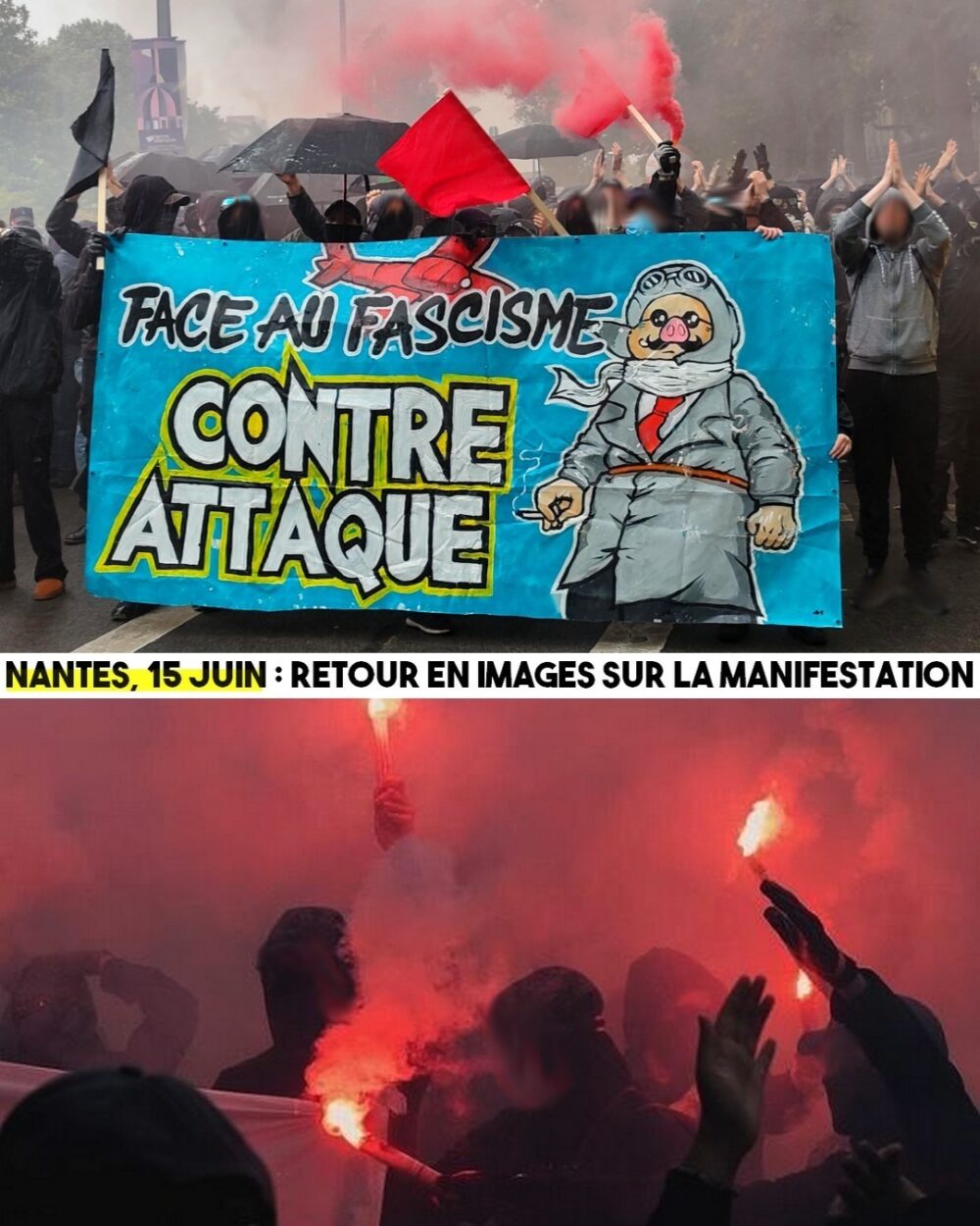 Nantes : retour en images sur la manifestation antifasciste du 15 juin