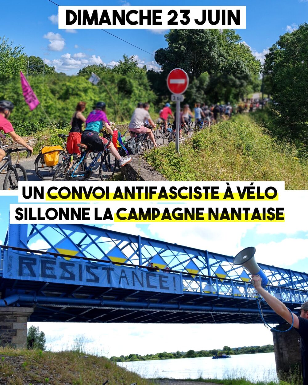 Dans le pays nantais : une colonne de vélos contre l’extrême droite