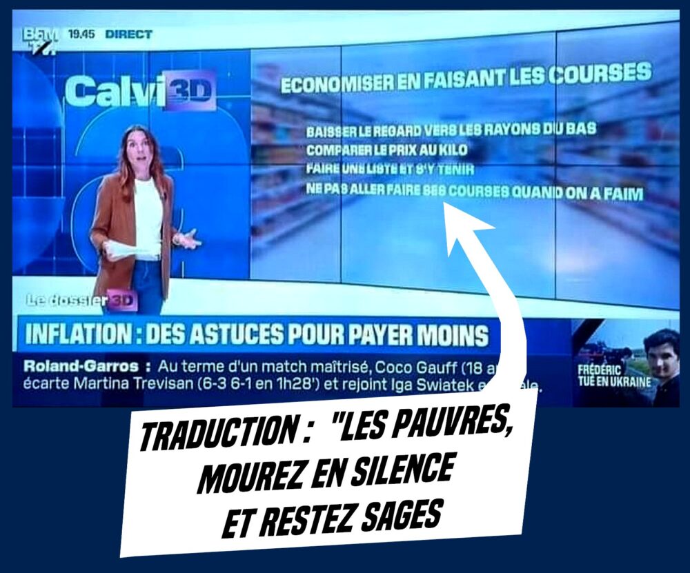 BFM donne des conseils : «Pauvres, mourez en silence»