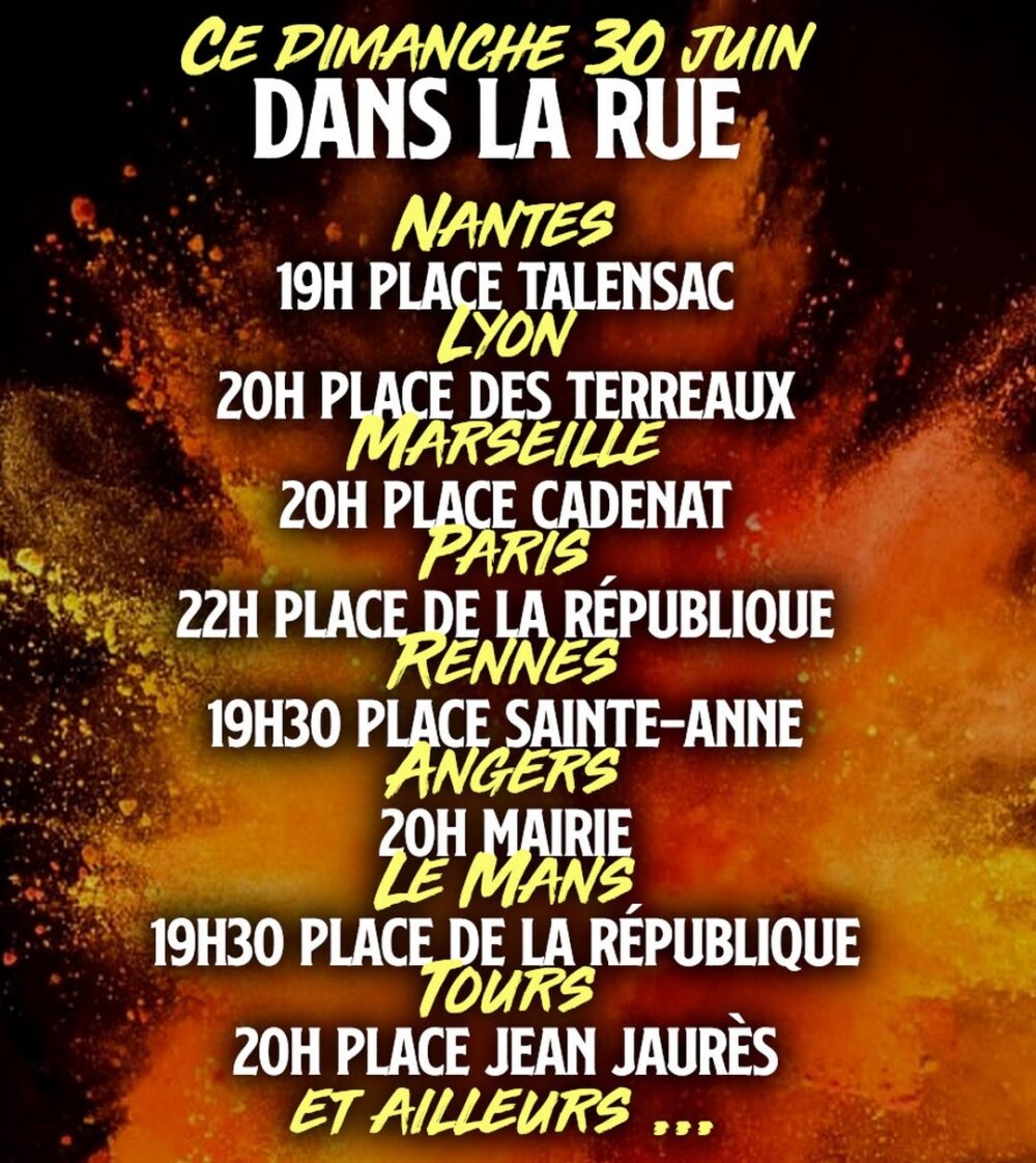 Dimanche 30 juin au soir : dans la rue