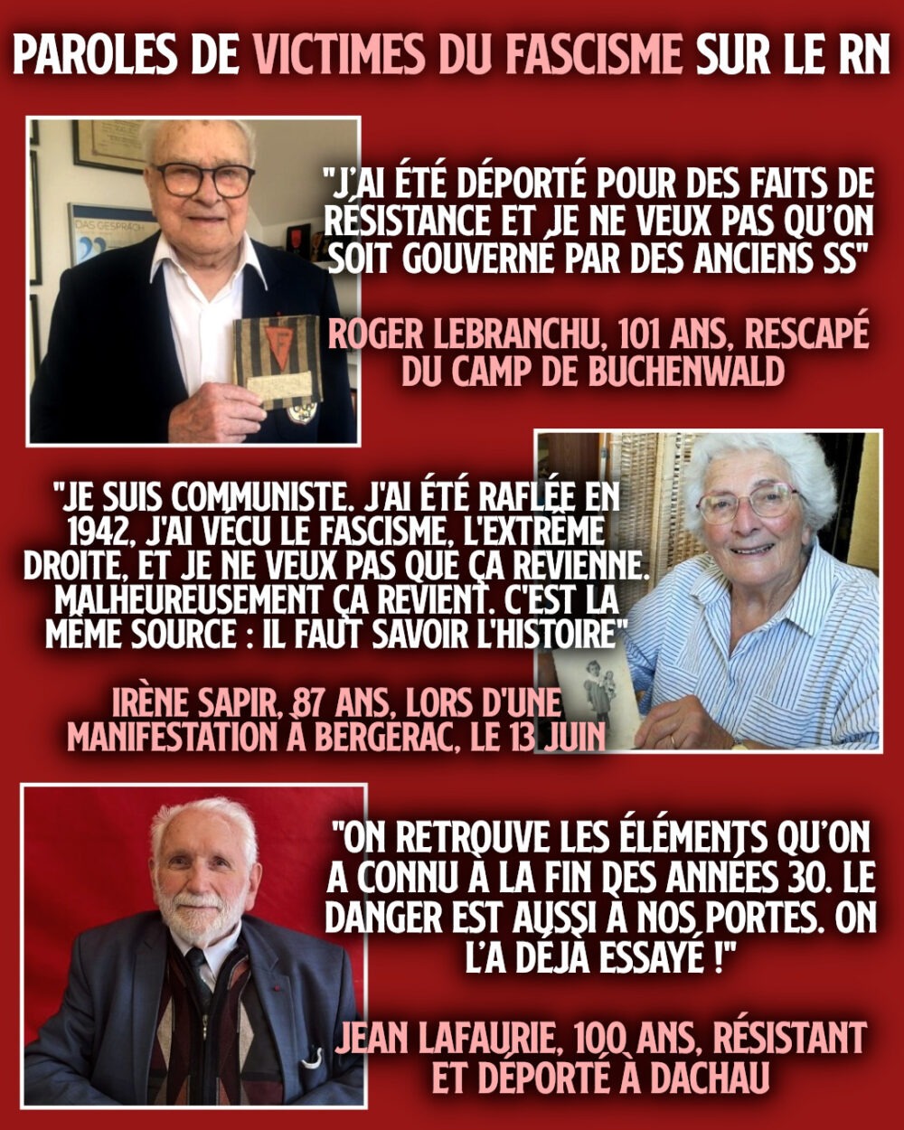 Montée du RN : parole de victimes du fascisme