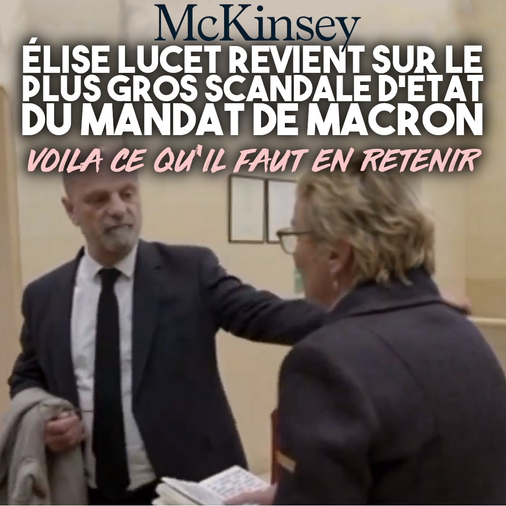 Jean-Michel Blanquer donne une tape sur l'épaule d'Élise Lucet, il ne veut pas répondre aux questions sur McKinsey pour Cash Investigation.