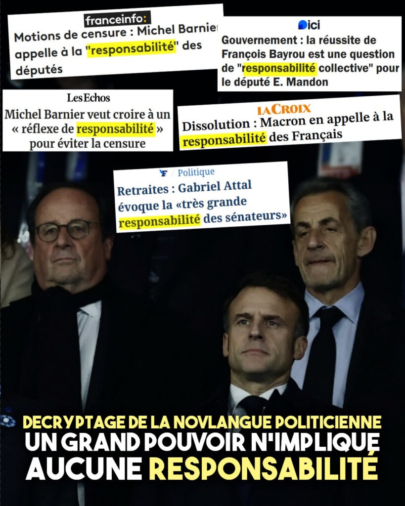 Les trois derniers présidents : Sarkozy, Hollande et Macron. Leur responsabilité dans le délitement de la démocratie n'est pas à démontrer.