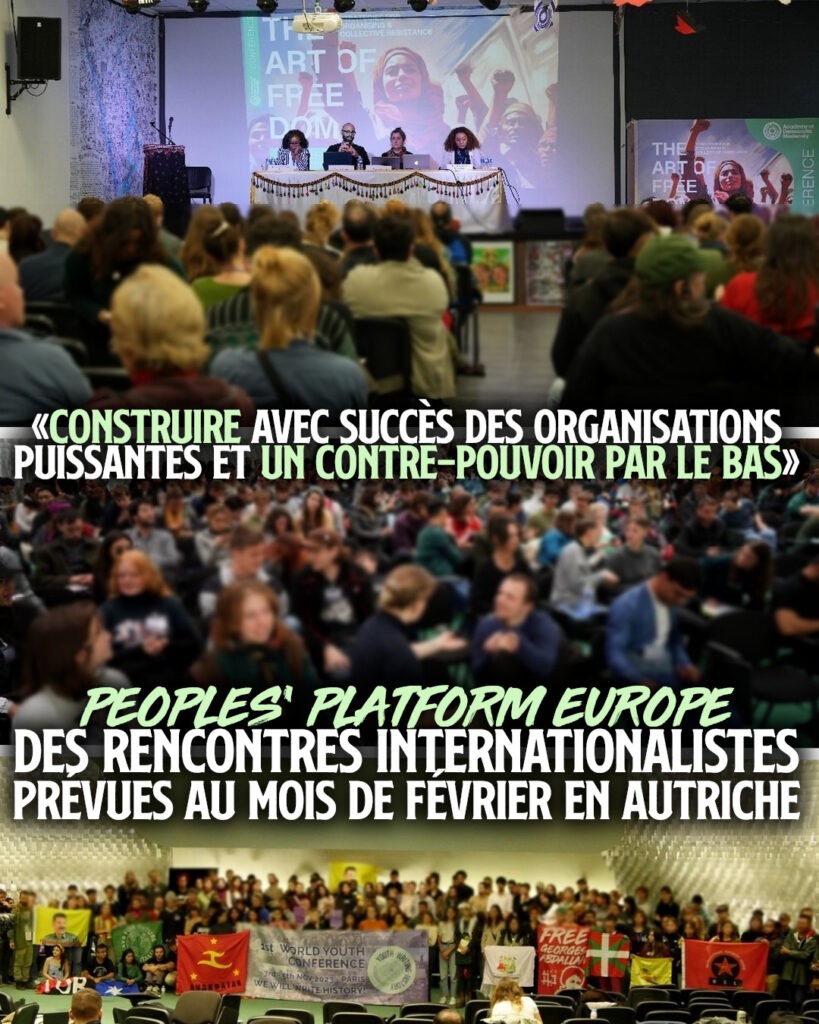 Conférence "Art of freedom" en 2023 et rencontres internationalistes à Paris en 2024 : des projets dont Peoples's platform est la continuité.