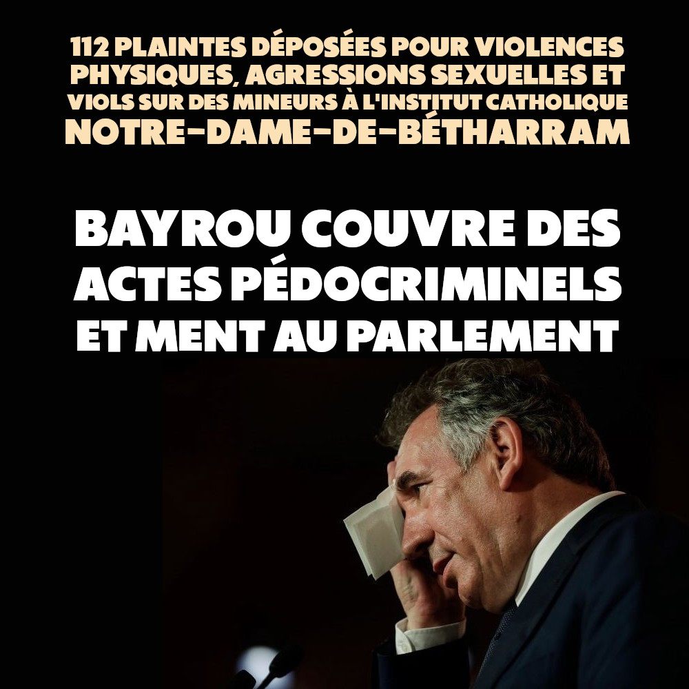 Bayrou en sueur s'éponge le front : et si c'était une affaire de pédocriminalité qui le faisait tomber ?