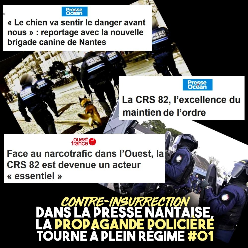 Dans la presse régionale, les titres et les photos d'illustration mettent en valeur la police : des reportages de propagande.