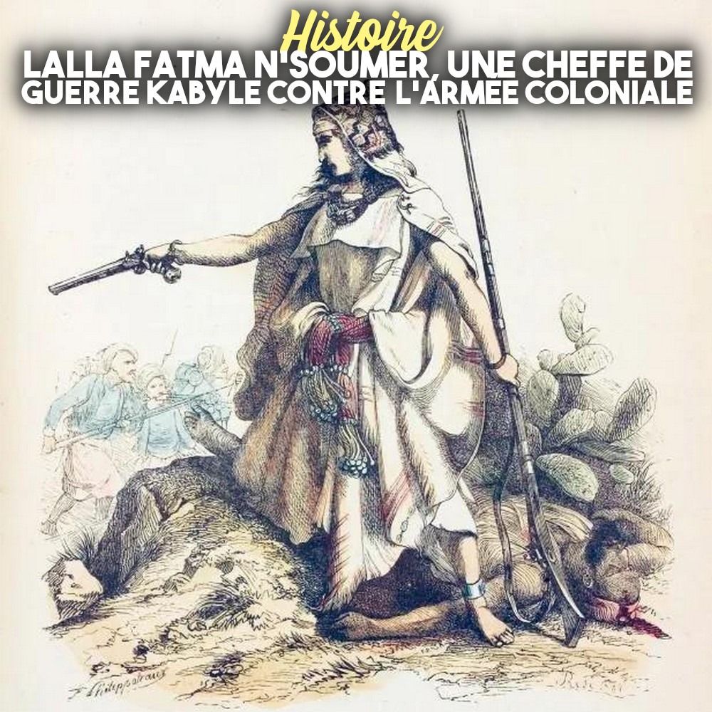 Femme kabyle au combat, dessinée par F. Philippoteaux.