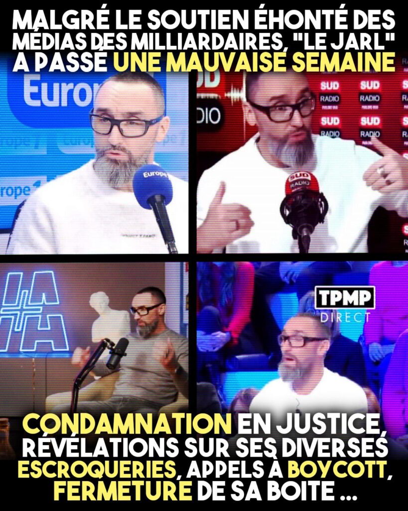 Yovan Delourme, dit "Le Jarl", interviwé sur Europe 1, Sud Radio, IA+ et sur TPMP.