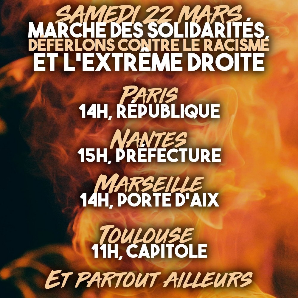 Les rendez-vous contre le racisme du samedi 22 mars.