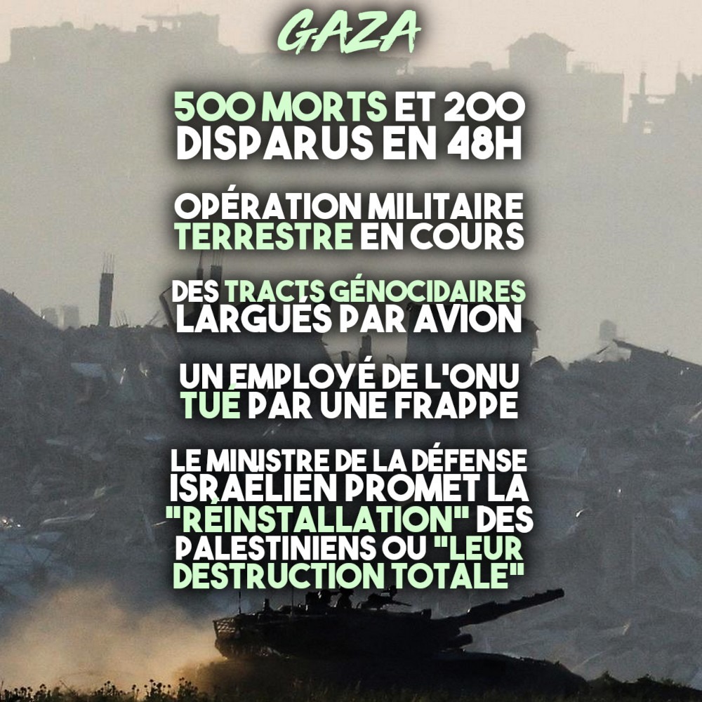 Un char israélien face à Gaza dévastée.