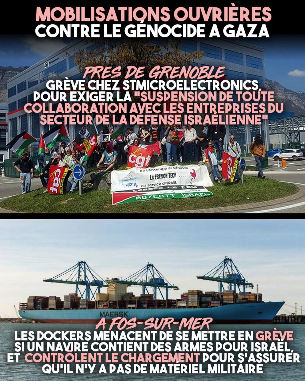 Mobilisations ouvrières contre le génocide à Gaza