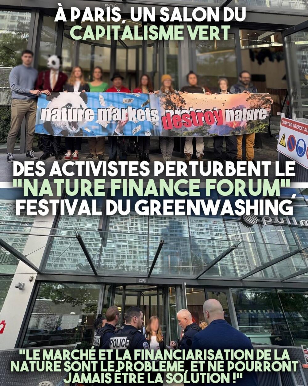 Des activistes s’invitent au forum du greenwashing