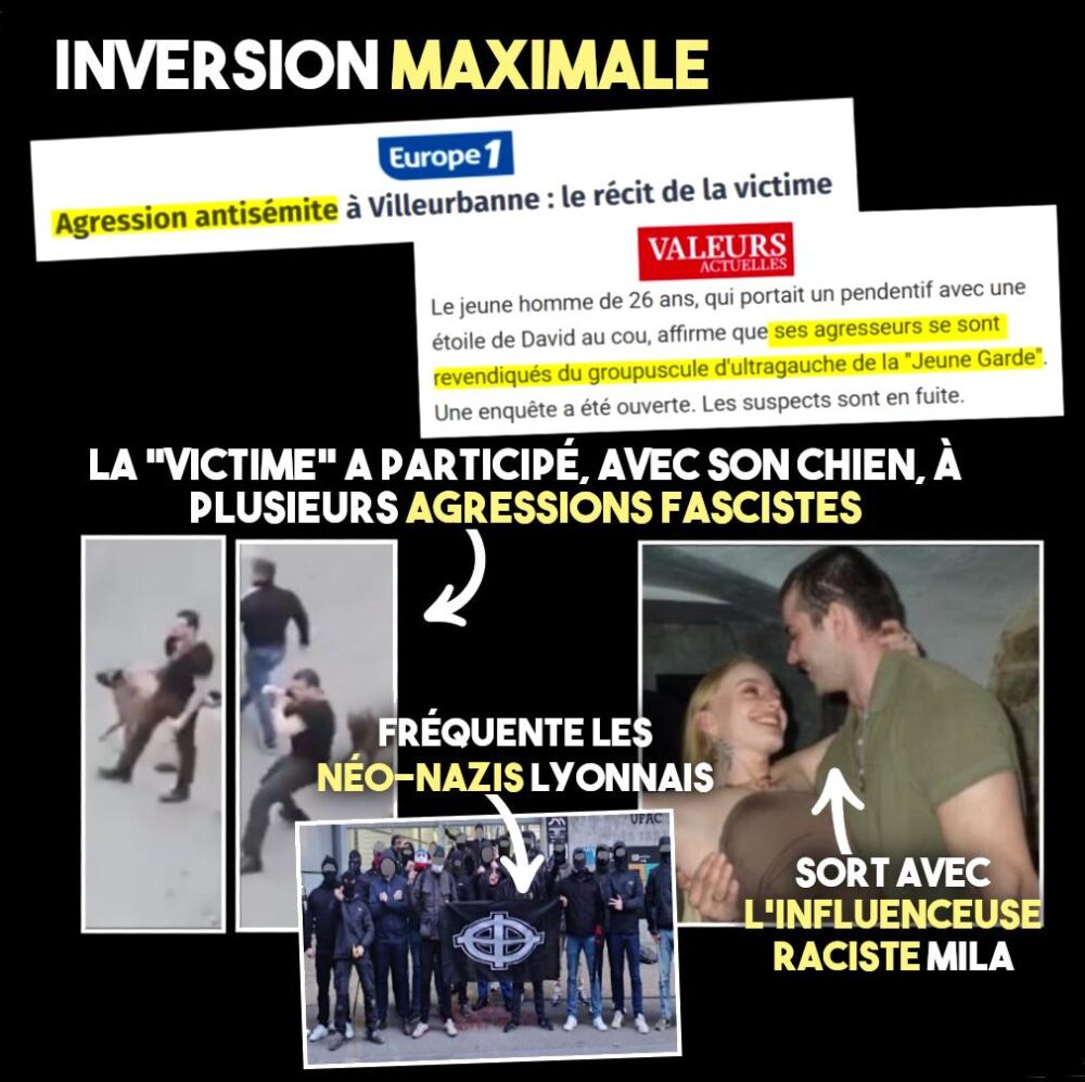 Inversion : la « victime » d’agression antisémite est un fasciste lyonnais