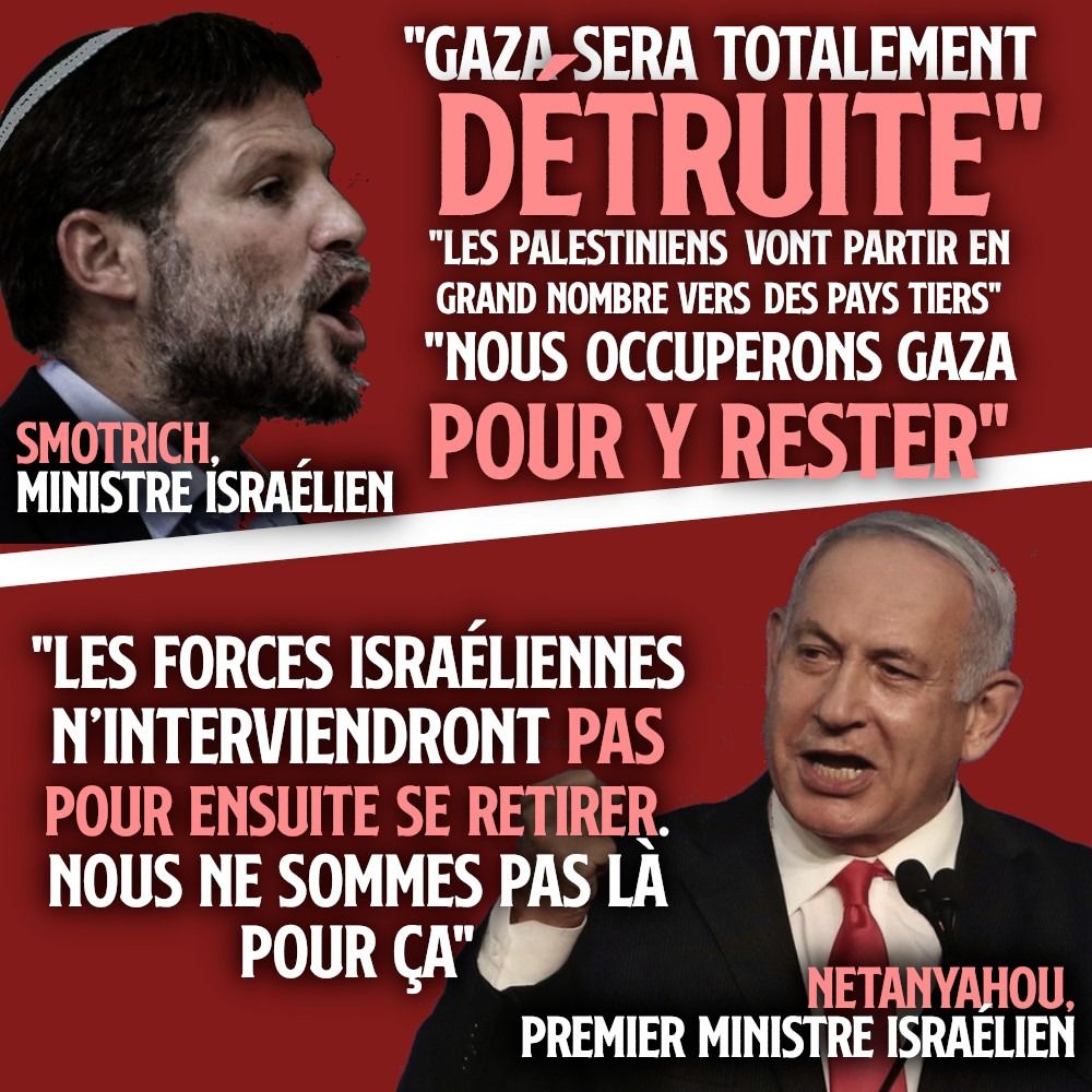 Smotrich et Netanyahou, deux leaders du gouvernement israélien qui veulent finir de raser Gaza.